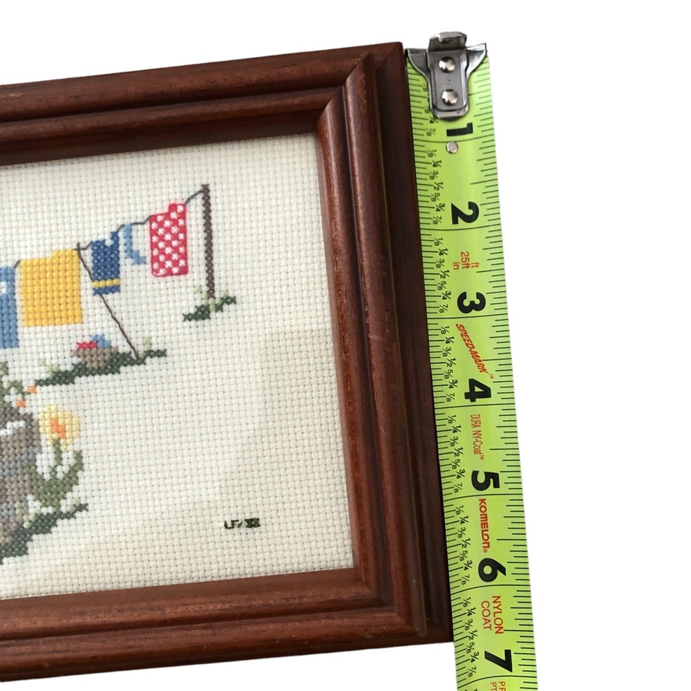 Vintage Cross-Stitch Old Fashioned WashTub & Clothesline Wall Home Decor - Picture 15 of 15